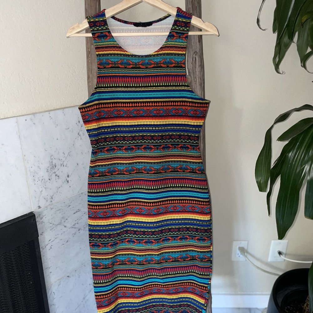 Breathable Multicolored Bodycon Dress